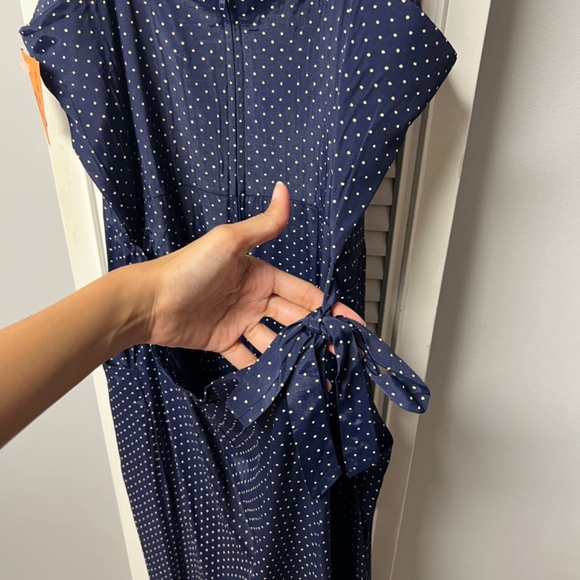 Navy Blue Vintage Wrap Dress - Picture 8 of 9